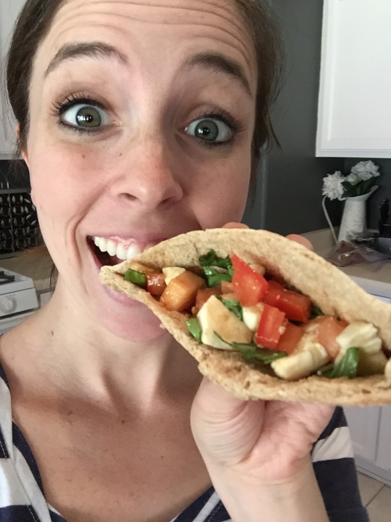 caprese in a pita